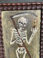 Antiker Kabinettschrank Renaissance Barock Memento Mori Handbemalt 17. Jhd.