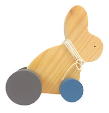 Holzhase Nachziehhase Hase Holz Spielzeug ca 13,5 cm lang Neu