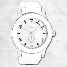 Oozoo Damen Armbanduhr Timepieces Analog Plastik weiß UOC4255A