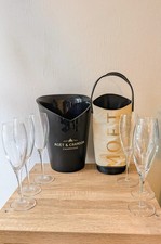 8-teiliges MOET & CHANDON Champagner Set Kühlbox, Beutelkühler & 6 Flöten