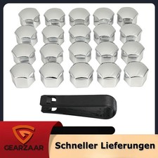 20X 17MM RADSCHRAUBENKAPPEN BOLZEN KAPPEN SET SCHWARZ / GRAU / CHROM + DE