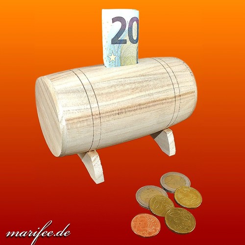 Holz spardose holzfass - holzfass, ca.