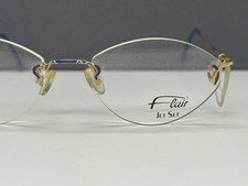 Flair Brille Damen Rund oval  Gold Blau  Randlos 624 NP:230€