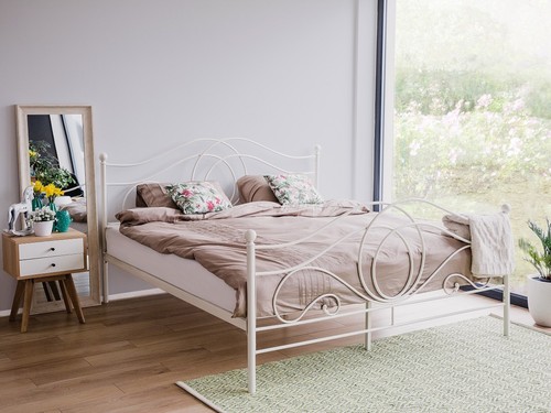 Designer metall bett - metall, weiss