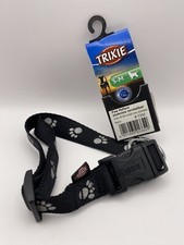 Hundehalsband Halsband Nylon Gr S-M mit Pfoten Motiv 40-55cm/20mm Schwarz Trixie