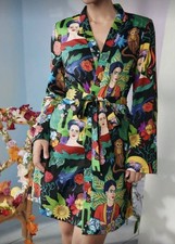Frida Kahlo Fan Kimono Morgenmantel Damen Bunt Selbstporträt Leicht Gr. XL NEU