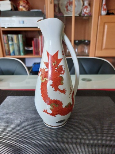 Vintage porzellan vase - vintage, roter