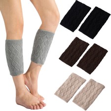 Damen Strickstiefel Manschetten Topper kurze Socken Raute gehäkelt Beinwärmer