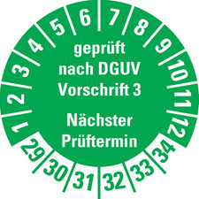 Plakette DGUV Vorschrift 3