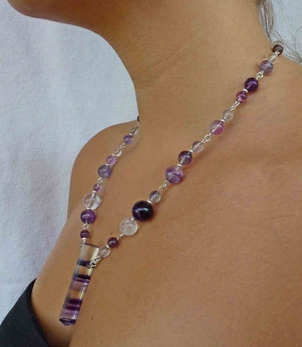 Edelsteincollier violetta - edelsteincollier, "violetta"