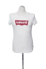 Levis Damen T-Shirt Gr. M weiß Print kurzarm Rundhals Regular Shirt (20912)