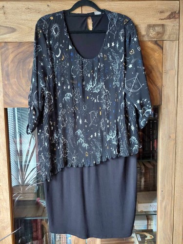 Damenkleid schwarz weiß - l, xl