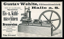 Grosse alte Werbung 1904 Gustav Wehlte Kühlmaschinenfabrik Halle Saale Brauerei