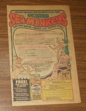 Seltene Werbung SUPER SEA-MONKEYS - Just add water - create live pets - USA 1978