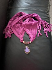 Damen Schaltuch mit großem Schmuckstein  " Pink- Rose-Lila "  