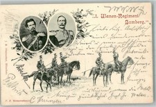 13581299 - 1. Ulanen Regiment Bamberg , Kaiser Wilhelm II + Koenig Ludwig II +