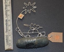 Weihnachts – Deko aus Draht Auto mit Christbaum auf dem Dach