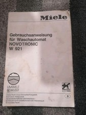 Miele Novotronic W 921 W921 Gebrauchsanweisung Gebrauchsanleitung 