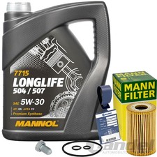 MANN ÖLFILTER + MANNOL 5W-30 ÖL passend für VW GOLF 5+6 PASSAT B6+B7 1.6-2.0 TDI