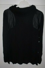 big & chic Damen Shirt mit Lederimitat- und Strickeinsatz, Gr. 48