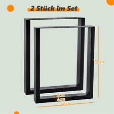 2x Tischgestell Tischkufen Tischuntergestell Stahl Schwarz Tisch DIY 60x72cm