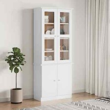 Vitrinenschrank Vitrine Bücherschrank Schrank Highboard Massivholz Kiefer vidaXL