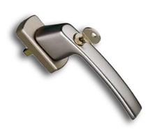 MACO Fenstergriff Harmony titan mit Sperrzylinder Stiftlänge 35 mm 10/12 mm Nock