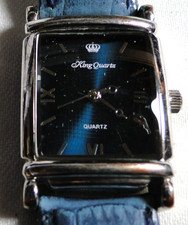 Blau/Silbern King Quarts Quarz Analog Armbanduhr