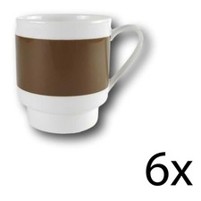 6er Set Kaffeetasse 0,2 L Melitta Hamburg brauner Band