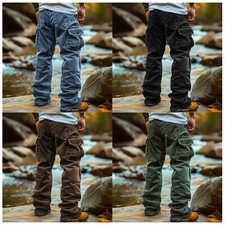 Herren Retro Cord Cargohose