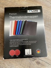 50 Stück Thermo-Bindemappen blau 2,0 mm Lederoptik/Leinen/transparent, 250g/m2