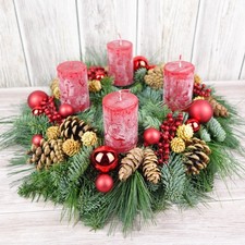 Adventskranz rot natur