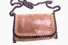 Tasche Leder grau-beige