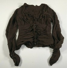 Tuleh Hemd Damen 8 Brown Seide