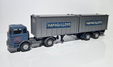 Wiking H0 1:87 LKW MERCEDES MB 1620  SATTELZUG 2x20ft CONTAINER "HAPAG LLOYD"