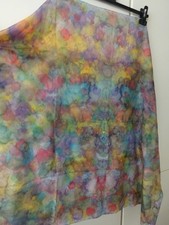 Seidentuch 90x90 cm Handarbeit Handrolliert Ponge 05 Seide fröhlich bunt