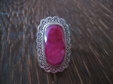 prächtiger Statement Ring Rubin Zoisit florale Fassung Handarbeit Unikat neu 57