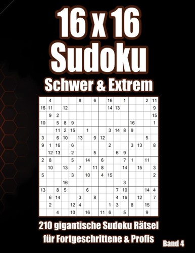 Sudoku rätselheft 16x16 - sudoku, für