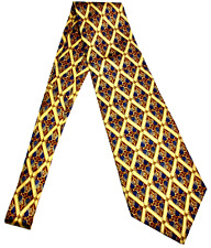 Christian Dior ! Krawatte Tie Schlips Gelb Blau Seide zu Herren Anzug Neu !