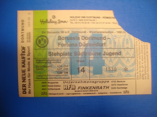 Ticket bvb dortmund - 91/92,