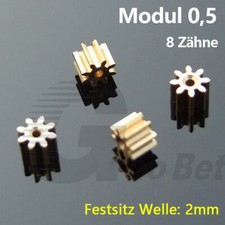 Zahnrad Modul 0,5 Stirnrad 8 Zähne Metall Messing 2mm Motor Hauptwelle RC Modell