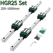2x HGR25 Linearführung Führungsschiene Rail 300-1500mm+4X HGH250CA Gleitblocks