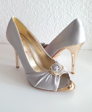 Peeptoes Pumps Satin Silber