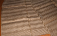 Altes Leinen Handtuch Tischläufer Küchentuch braun gestreift Webmuster (13662)