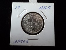 Kaiserreich - 1 Mark - 1886 G - J. 9 -ordentliche Erhaltung u. seltener !