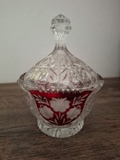 Bohemia Bonboniere mit Deckel - Bleikristall – 70er -Vintage (K28)