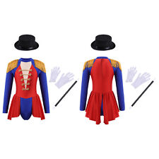 DE Mädchen Kinder Mit Hut Cosplay Frack Body Zauberstab Ankleiden Langarm Zirkus
