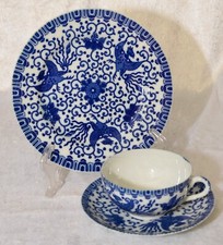 1 (von 3 ) große Teetasse Teegedeck UT Teller PHÖNIX Japan blau weiß Porzellan