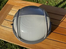 Wand Außen-Lampe Leuchte, Anthrazit- met., rund, ähnlich Bega, E 27 Gewinde