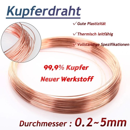 Kupferdraht blank rund - 99,9%, blank,